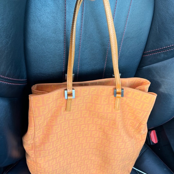 Fendi Vibrant Orange Tote Bag